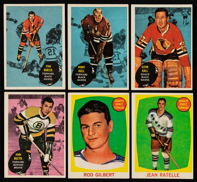 1961-62 Topps Hockey Near Complete Card Set (59/66) 