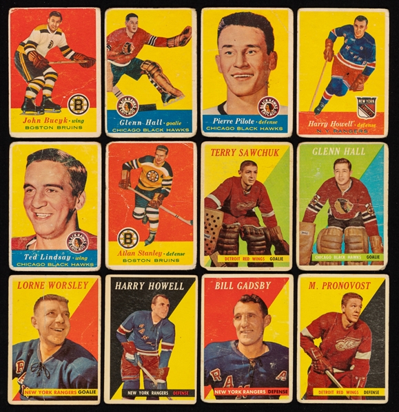 1957-58 Topps Hockey Cards Starter Set (32/66), 1958-59 Topps Starter Set (49/66), 1958-59 Parkhurst Starter Set (32/50) and Additional Cards (20)