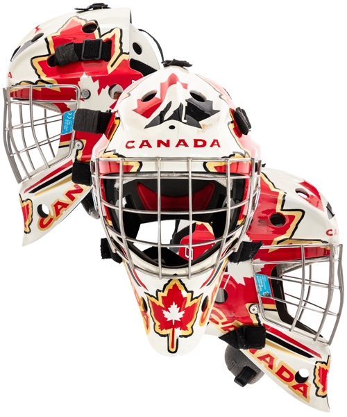 Team Canada Circa 2011 IIHF Bauer Game-Worn Goalie Mask 