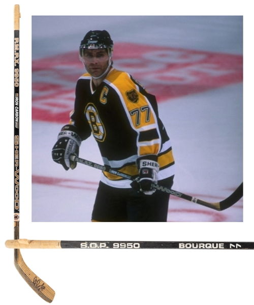 Ray Bourques Mid-1990s Boston Bruins Signed Sher-Wood PMPX 9950 Game-Used Stick