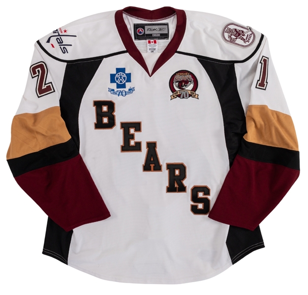 Jay Beagles 2007-08 AHL Hershey Bears Game-Worn Calder Cup Playoffs Jersey - Bears 70th Anniversary Crest!