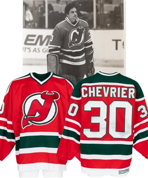 Alain Chevriers 1987-88 New Jersey Devils Stanley Cup Playoffs Game-Worn Jersey with MeiGray LOA and COR