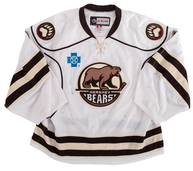 Philipp Grubauers 2014-15 AHL Hershey Bears Game-Worn Jersey - Nice Game Wear! - Photo-Matched!