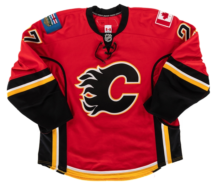 Steve Staios 2010-11 Calgary Flames Game-Worn Jersey