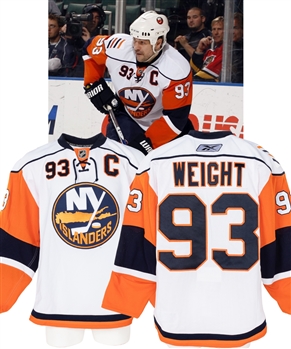 Doug Weights 2009-10 New York Islanders Game-Worn Captains Jersey with Team LOA