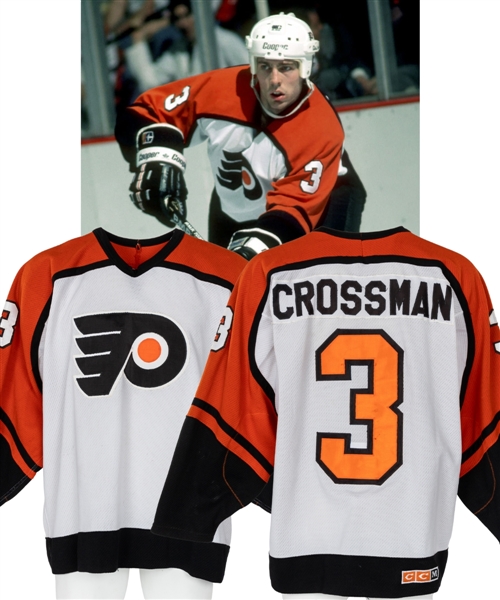 Doug Crossmans 1986-87 Philadelphia Flyers Game-Worn Stanley Cup Playoffs and Finals Jersey