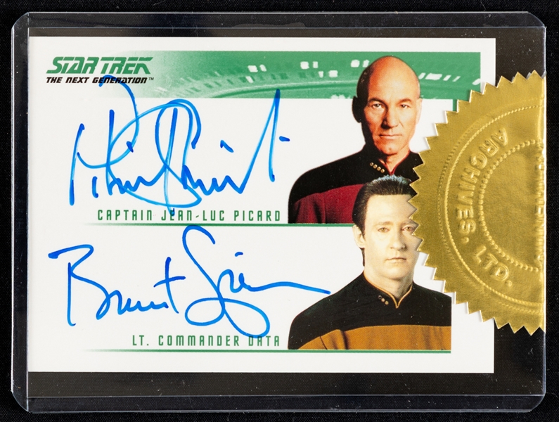 2005 Rittenhouse Star Trek: The Next Generation Quotable Autographs - Patrick Stewart / Brent Spiner Dual Autographs Card (NNO) 