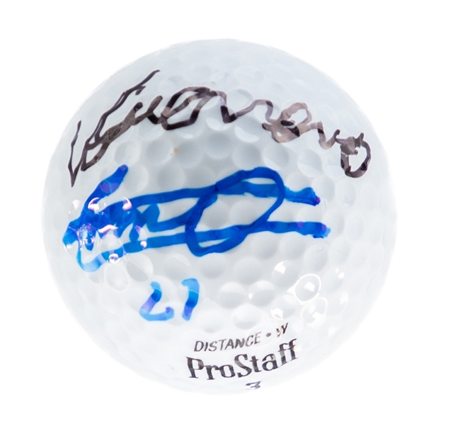 Vladimir Guerrero Sr (PSA/DNA) & Vladimir Guerrero Jr Dual Signed ProStaff Golf Ball