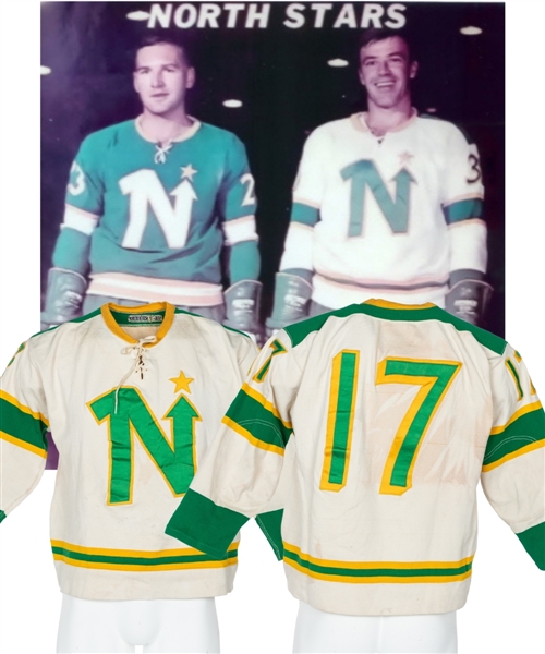 Minnesota North Stars 1967-68 Inaugural Season #17 Pre-Season Game-Worn Jersey Attributed to Dave Balon/Jim Jago - First North Stars Jerseys!