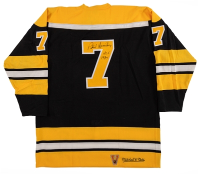 Phil Espositos Signed Mitchell & Ness 1971-72 Boston Bruins Alternate Captains Jersey from His Personal Collection with His Signed LOA