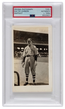 Early-1930s Walter Johnson Type I Snapshot Photo - Graded PSA Authentic 