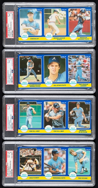 1986 Star Company Dale Murphy "Baseballs Best" Complete PSA-Graded 8-Panel/24-Card Set