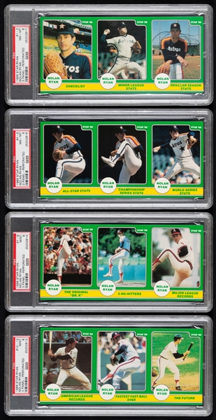 1986 Star Company Nolan Ryan "Baseball K-King" Complete PSA-Graded 8-Panel/24-Card Set