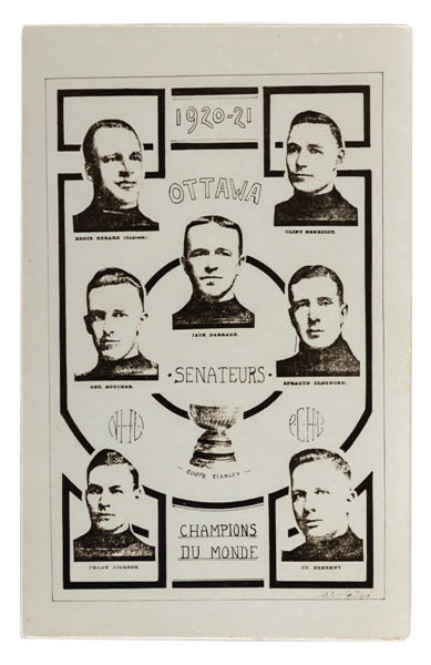 Ottawa Senators 1920-21 Stanley Cup Champions Postcard - All HOFers! 