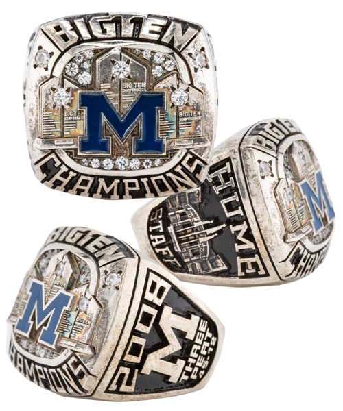 Ian Humes 2007-08 Michigan Wolverines Big Ten Champions Intergold Sterling Silver Ring