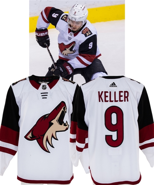 Clayton Kellers 2017-18 Regular Season and 2018-19 Pre-Season/Training Camp Arizona Coyotes Game-Worn Jersey with LOA - Photo-Matched to Both Years!