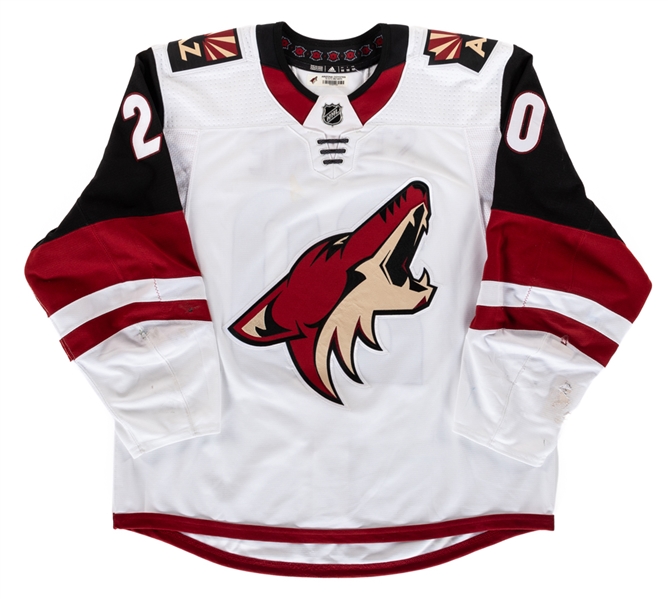 Dylan Stromes 2017-18 Regular Season (Rookie) and 2018-19 Pre-Season/Training Camp Arizona Coyotes Game-Worn Jersey with LOA - Photo-Matched!