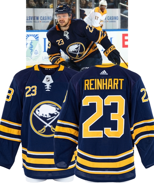 Sam Reinharts 2018-19 Buffalo Sabres Game-Worn Jersey with Team COA - Photo-Matched