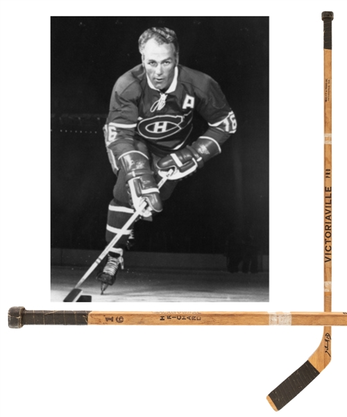 Henri Richards Late-1960s/Early-1970s Montreal Canadiens Signed Victoriaville Pro Game-Used Stick