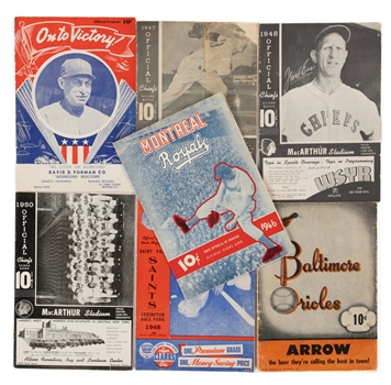 Montreal Royals Baseball Club 1920s to 1950s Home and Away Programs (17) Including 1946 Little World Series Home Program Featuring Jackie Robinson