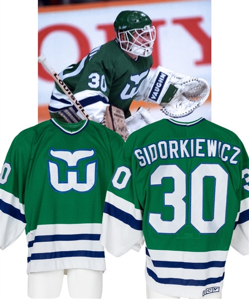 Peter Sidorkiewiczs 1988-89 Hartford Whalers Game-Worn Jersey with LOA - Photo-Matched!