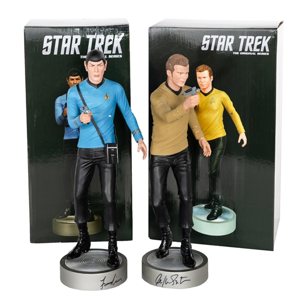 William Shatner (Captain Kirk) and Leonard Nimoy (Spock) Signed Limited-Edition Star Trek: The Original Series 1:4 Scale Figurines by Hollywood Collectables