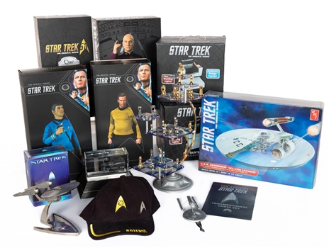 Large Star Trek Collection Including Signed Photos of William Shatner (Captain Kirk) and Leonard Nimoy (Spock) Plus Figurines, Models, Games and More