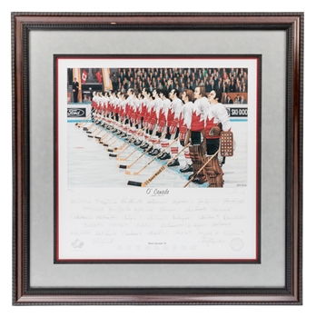 Team Canada 1972 Canada-Russia Series "OCanada" Team-Signed Limited-Edition Daniel Parry Framed Lithograph with COA (35 3/4" x 36")