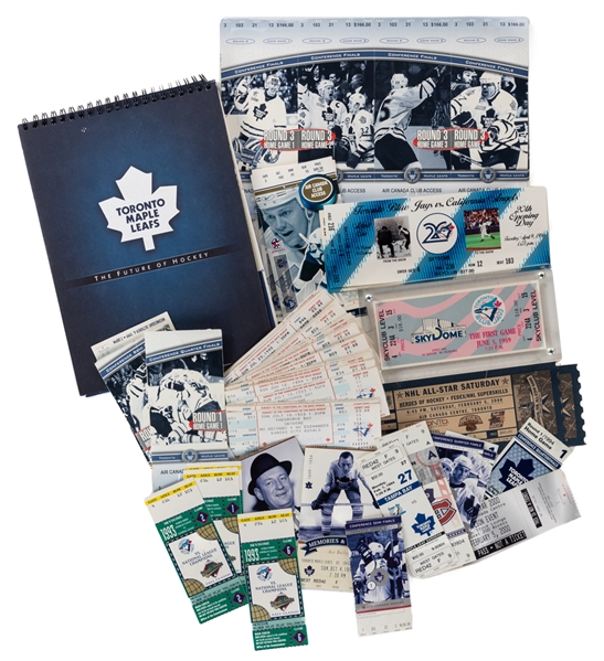 1990s/2000s Toronto Maple Leafs and Toronto Blue Jays Ticket Collection of 100+ Including Game 1 (2), Game 2 and Game 6 1993 World Series Ticket Stubs