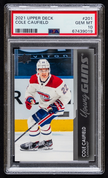 2021-22 Upper Deck Young Guns Hockey Card #201 Cole Caufield Rookie - Graded PSA GEM MT 10