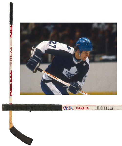 Darryl Sittlers 1981-82 Toronto Maple Leafs Titan TPM Game-Used Stick 