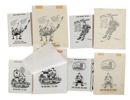 Detroit Red Wings 1967-68 Home Game Programs (37) Including 31 Original Hockey Programs Artworks by Jim Mackey