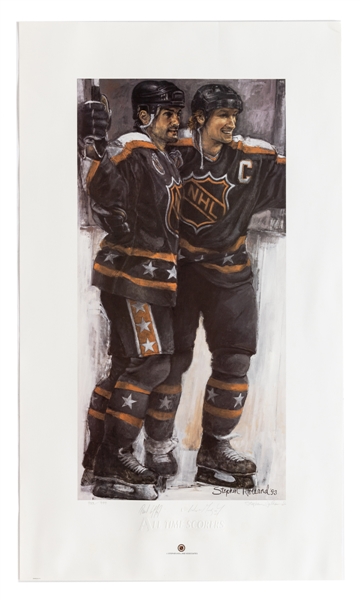 Wayne Gretzky and Paul Coffey Dual-Signed 1993 NHL All-Star Game Limited-Edition Lithograph #933/999 by Stephen Holland with COA (23" x 39")