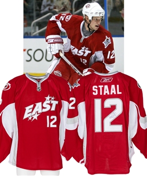 Eric Staals 2008 NHL All-Star Game Eastern Conference Signed Photo-Shoot/Practice-Worn Jersey - Named Game MVP!