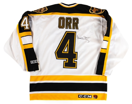 Bobby Orr Signed "The Goal" Framed Photo with GNR COA Plus Bobby Orr Signed Boston Bruins and Oshawa Generals Jerseys (2) and Bruins Puck with JSA Auction LOA