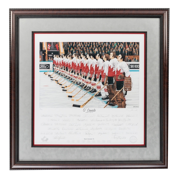 Team Canada 1972 Canada-Russia Series "OCanada" Team-Signed Limited-Edition Daniel Parry Framed Lithograph (35 1/2" x 36")