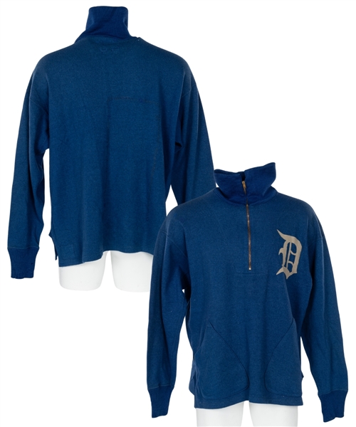 Vintage Circa Late-1940s/Early-1950s Detroit Tigers #25 Wool Warm-Up Sweater - Numerous Repairs!