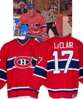 John Leclairs Circa 1994 Montreal Canadiens Game-Worn Jersey - Good Game Wear!