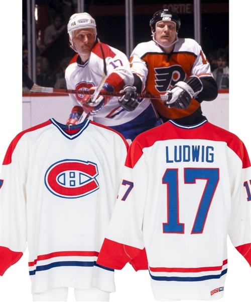 Craig Ludwigs Late-1980s Montreal Canadiens Game-Worn Jersey - Team Repairs!