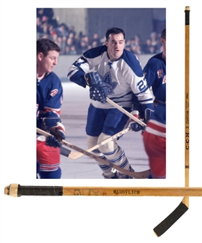 Frank Mahovlichs 1967-68 Toronto Maple Leafs Team-Signed CCM Game-Used Stick Including Tim Horton 