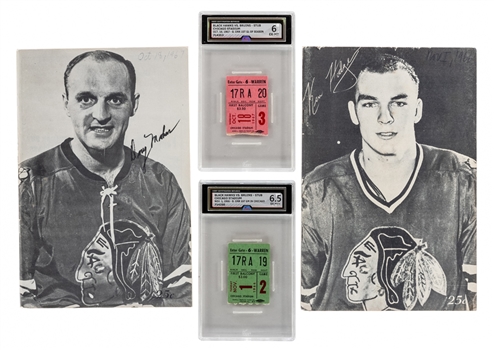 Bobby Orr 1966-67 First Game in Chicago and 1967-68 First Goal of the Season Ticket Stub and Program Collection 