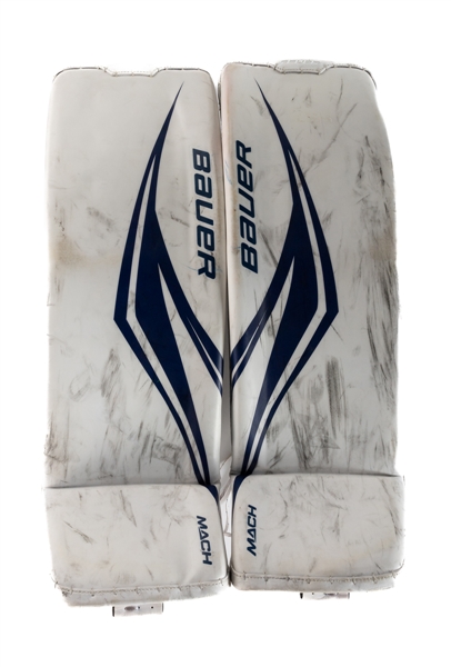 Joseph Wolls 2023-24 Toronto Maple Leafs Bauer Supreme Mach Game-Worn Pads with Team LOA - Photo-Matched!