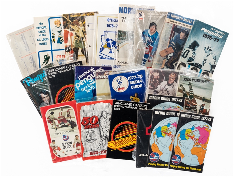 1965-66 to 1991-92 NHL (36) and WHA (45) Yearbook / Media Guide Collection of 81