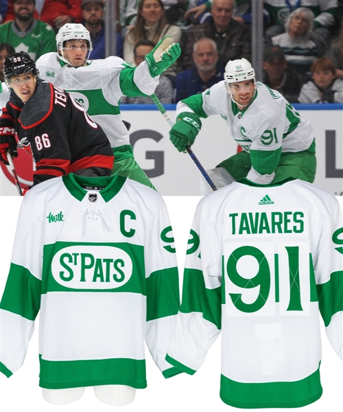 John Tavares 2022-23 Toronto Maple Leafs “Toronto St Pats” Game-Worn Alternate Second Period Captains Jersey and "Toronto St. Pats" Game Socks with Team LOAs - Both Photo-Matched!