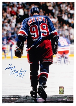 Wayne Gretzky New York Rangers Signed April 9th 1999 "Last Game at Reunion Arena" Photo and Signed April 18th 1999 "Hanging His Skates" Final Game Framed Photo - Both with WGA COAs