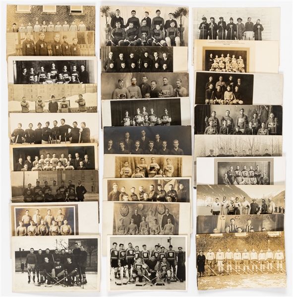 Early-1900s to 1920s Hockey Postcard Collection of 27 Group 2