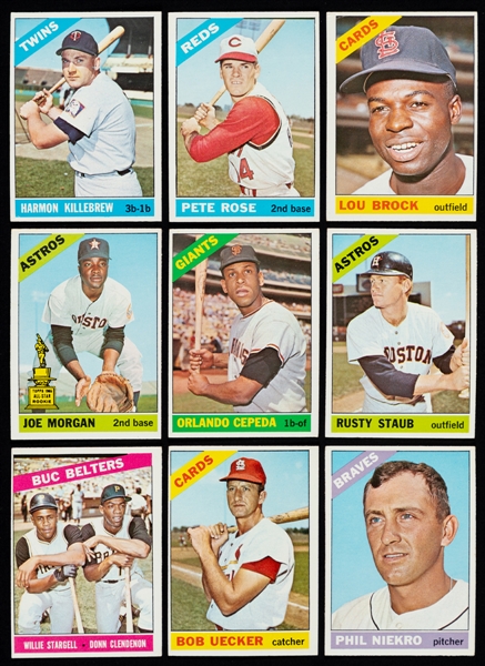 1969 Topps Baseball Deckle Edge Near Complete Set (32/33) Plus 1966 and 1971 O-Pee-Chee Baseball Cards (18) Including HOFers Rose, Morgan, Brock, Yastrzemski, Killebrew, Seaver, Jackson and Others