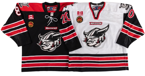 Late-1990s OPJHL Georgetown Raiders Game-Worn Home and Away Jerseys (2)