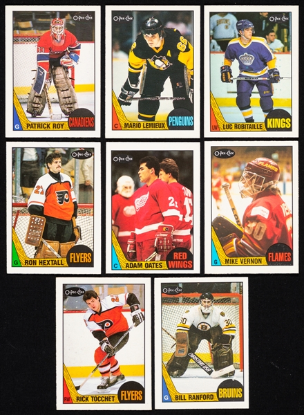 1987-88, 1988-89 (3) and 1989-90 (4) O-Pee-Chee Near Complete and Complete Hockey Cards Sets (8 Sets Total)