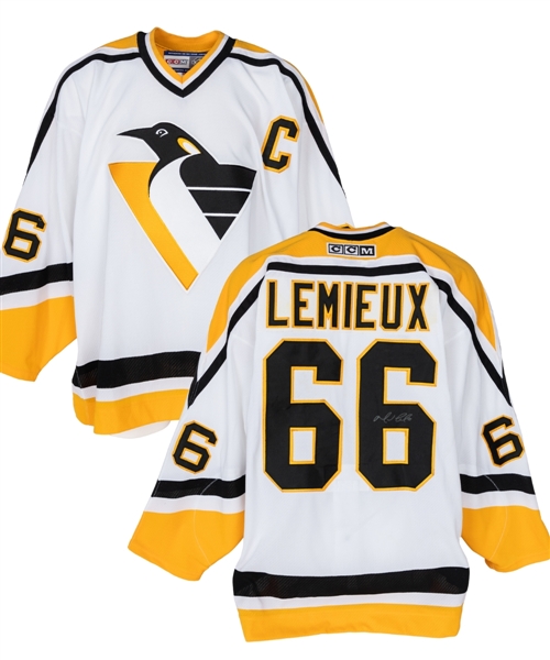 Mario Lemieux Signed Pittsburgh Penguins Captains Jersey with JSA Auction LOA